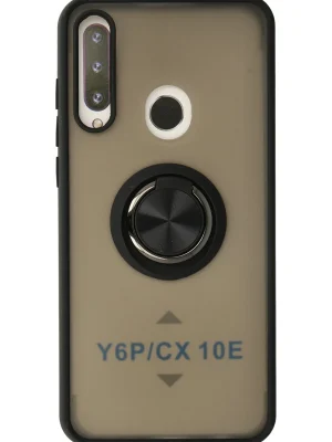 Newface Huawei Y6P Kılıf Montreal Yüzüklü Silikon Kapak - Siyah