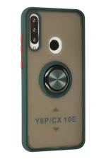 Newface Huawei Y6P Kılıf Montreal Yüzüklü Silikon Kapak - Yeşil - Görsel 2