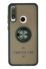 Newface Huawei Y6P Kılıf Montreal Yüzüklü Silikon Kapak - Yeşil