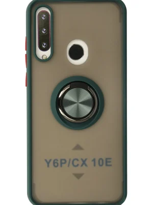 Newface Huawei Y6P Kılıf Montreal Yüzüklü Silikon Kapak - Yeşil