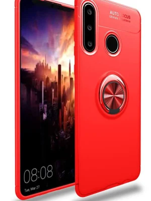 Newface Huawei Y6P Kılıf Range Yüzüklü Silikon - Kırmızı