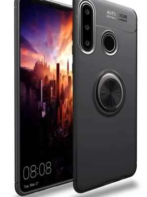 Newface Huawei Y6P Kılıf Range Yüzüklü Silikon - Siyah
