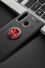 Newface Huawei Y6P Kılıf Range Yüzüklü Silikon - Siyah-Kırmızı - Görsel 2