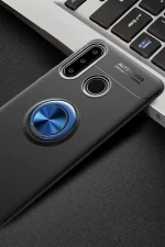 Newface Huawei Y6P Kılıf Range Yüzüklü Silikon - Siyah-Mavi - Görsel 2