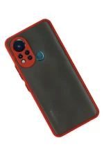 Newface İnfinix Hot 11s Kılıf Montreal Silikon Kapak - Kırmızı - Görsel 3