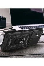 Newface İnfinix Hot 30 5G Kılıf Pars Lens Yüzüklü Silikon - Gümüş - Görsel 4