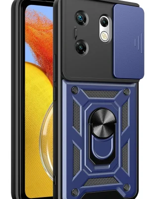 Newface İnfinix Zero 30 4G Kılıf Pars Lens Yüzüklü Silikon - Lacivert