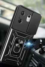 Newface İnfinix Zero 30 4G Kılıf Pars Lens Yüzüklü Silikon - Yeşil - Görsel 2