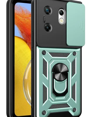 Newface İnfinix Zero 30 4G Kılıf Pars Lens Yüzüklü Silikon - Yeşil