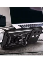 Newface İnfinix Zero 30 5G Kılıf Pars Lens Yüzüklü Silikon - Kırmızı - Görsel 3