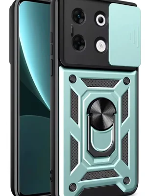 Newface İnfinix Zero 30 5G Kılıf Pars Lens Yüzüklü Silikon - Yeşil