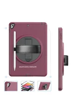 Newface iPad 10.2 (7.nesil) Kılıf Hand Strap Tablet Kılıfı - Mürdüm - Görsel 2