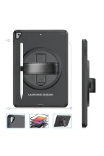 Newface iPad 10.2 (7.nesil) Kılıf Hand Strap Tablet Kılıfı - Siyah - Görsel 2