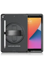 Newface iPad 10.2 (7.nesil) Kılıf Hand Strap Tablet Kılıfı - Siyah