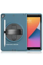 Newface iPad 10.2 (7.nesil) Kılıf Hand Strap Tablet Kılıfı - Turkuaz