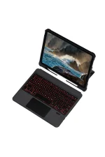 Newface T5206D iPad 10.2 (7.nesil) Kılıf İnter Ledli Klavyeli Tablet Kılıfı - Siyah