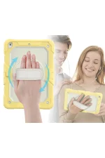 Newface iPad 10.2 (7.nesil) Kılıf Strap New Tablet Kapak - Sarı - Görsel 2