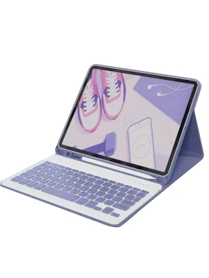 Newface iPad 10.2 (9.nesil) Kılıf KC01 Smart Klavyeli Tablet Kılıfı - Derin Mor