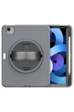 Newface iPad 2022 10.9 (10.nesil) Kılıf Hand Strap Tablet Kılıfı - Gri - Görsel 2