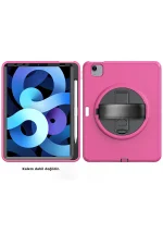 Newface iPad 2022 10.9 (10.nesil) Kılıf Hand Strap Tablet Kılıfı - Pembe - Görsel 2