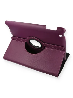 Newface iPad 4 9.7 Kılıf 360 Tablet Deri Kılıf - Mürdüm