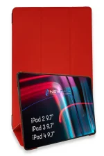 Newface iPad 4 9.7 Kılıf Tablet Smart Kılıf - Kırmızı