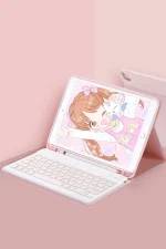 Newface iPad 5 Air 9.7 Kılıf KC01 Smart Klavyeli Tablet Kılıfı - Pembe