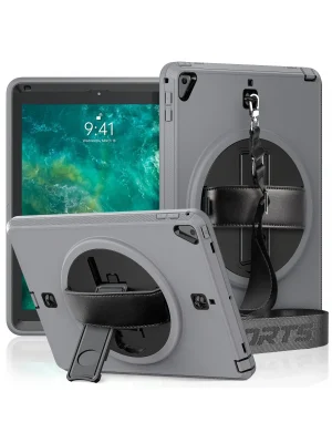 Newface iPad 5 Air 9.7 Kılıf Strap-C Otterbox Tablet Kapak - Gri