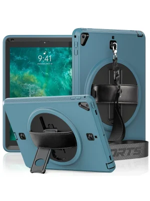 Newface iPad 5 Air 9.7 Kılıf Strap-C Otterbox Tablet Kapak - Mavi