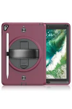 Newface iPad 5 Air 9.7 Kılıf Strap-C Otterbox Tablet Kapak - Mürdüm - Görsel 2