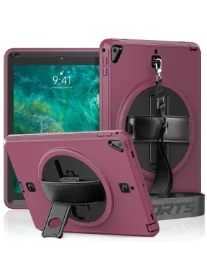 Newface iPad 5 Air 9.7 Kılıf Strap-C Otterbox Tablet Kapak - Mürdüm