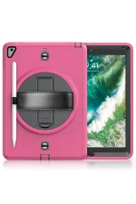 Newface iPad 5 Air 9.7 Kılıf Strap-C Otterbox Tablet Kapak - Pembe - Görsel 2