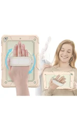 Newface iPad 5 Air 9.7 Kılıf Strap New Tablet Kapak - Pembe - Görsel 2