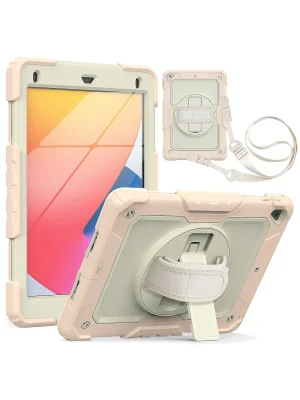 Newface iPad 5 Air 9.7 Kılıf Strap New Tablet Kapak - Pembe