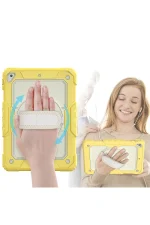 Newface iPad 5 Air 9.7 Kılıf Strap New Tablet Kapak - Sarı - Görsel 2