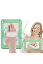 Newface iPad 5 Air 9.7 Kılıf Strap New Tablet Kapak - Yeşil - Görsel 2