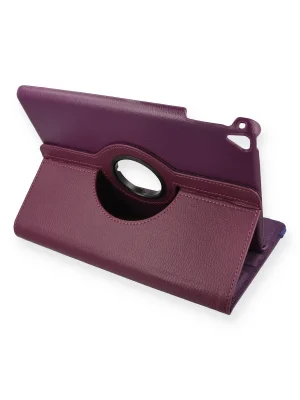 Newface iPad 9.7 (2018) Kılıf 360 Tablet Deri Kılıf - Mürdüm