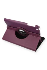 Newface iPad Mini 1 Kılıf 360 Tablet Deri Kılıf - Mürdüm