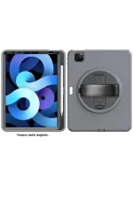 Newface iPad Pro 11 (2018) Kılıf Hand Strap Tablet Kılıfı - Gri - Görsel 2