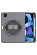 Newface iPad Pro 11 (2018) Kılıf Hand Strap Tablet Kılıfı - Gri - Görsel 3