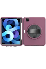 Newface iPad Pro 11 (2018) Kılıf Hand Strap Tablet Kılıfı - Mürdüm - Görsel 2