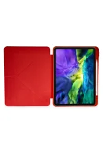 Newface iPad Pro 11 (2018) Kılıf Kalemlikli Mars Tablet Kılıfı - Kırmızı - Görsel 4
