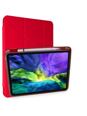 Newface iPad Pro 11 (2018) Kılıf Kalemlikli Mars Tablet Kılıfı - Kırmızı