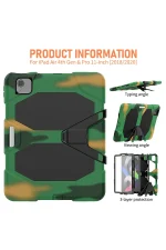 Newface iPad Pro 11 (2020) Kılıf Griffin Tablet Kapak - Kamuflaj - Görsel 4