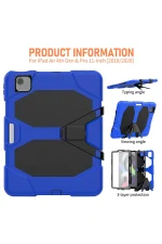 Newface iPad Pro 11 (2020) Kılıf Griffin Tablet Kapak - Mavi - Görsel 4