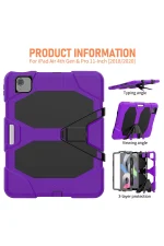 Newface iPad Pro 11 (2020) Kılıf Griffin Tablet Kapak - Mor - Görsel 4