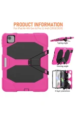 Newface iPad Pro 11 (2020) Kılıf Griffin Tablet Kapak - Pembe - Görsel 4