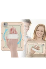 Newface iPad Pro 11 (2020) Kılıf Strap New Tablet Kapak - Pembe - Görsel 2