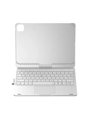 Newface iPad Pro 11 (2024) F11 ATS Kılıf Magic Dönen Klavyeli Tablet Kılıf - Gümüş