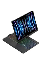 Newface iPad Pro 11 (2024) F11 ATS Kılıf Magic Dönen Klavyeli Tablet Kılıf - Siyah - Görsel 4